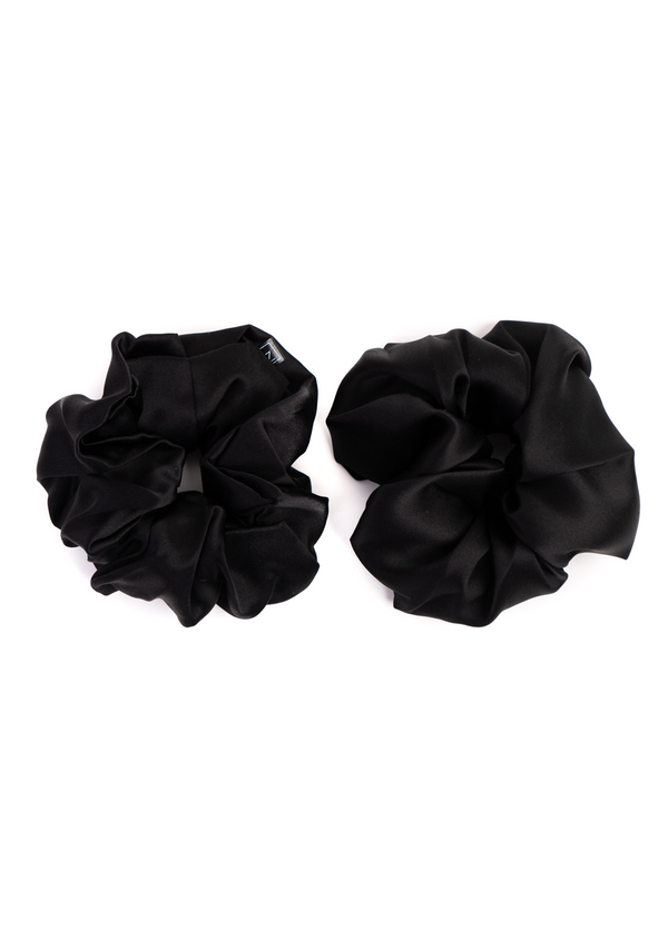 Silk Scrunchies Big - Black