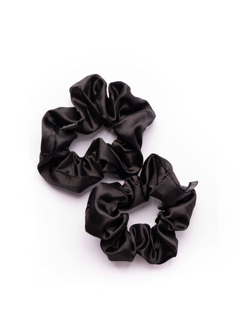 Satin Vegan Scrunchies - Black